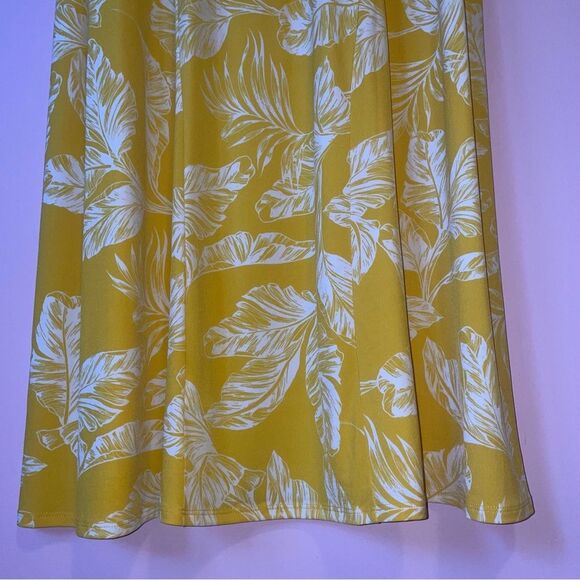 Susan Graver QVC Liquid Knit Yellow Floral Sleeveless Dress - Picture 7 of 7